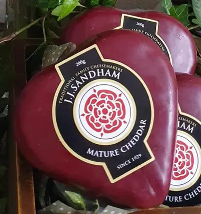 Cheddarhjärta från Lancashire, England.