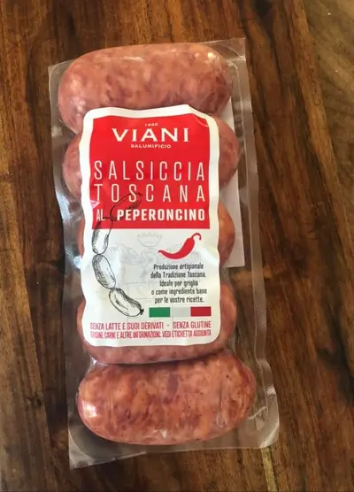 Salsiccia i två smaksättningar.